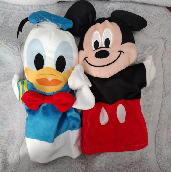 Melissa & Doug Disney Baby Mickey Mouse Donald Duck Plush Hand Puppets Toy 11.5” - Picture 1 of 2